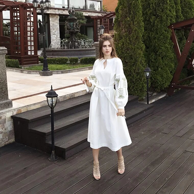 Жіноча сукня Магдалена (біла) hover image