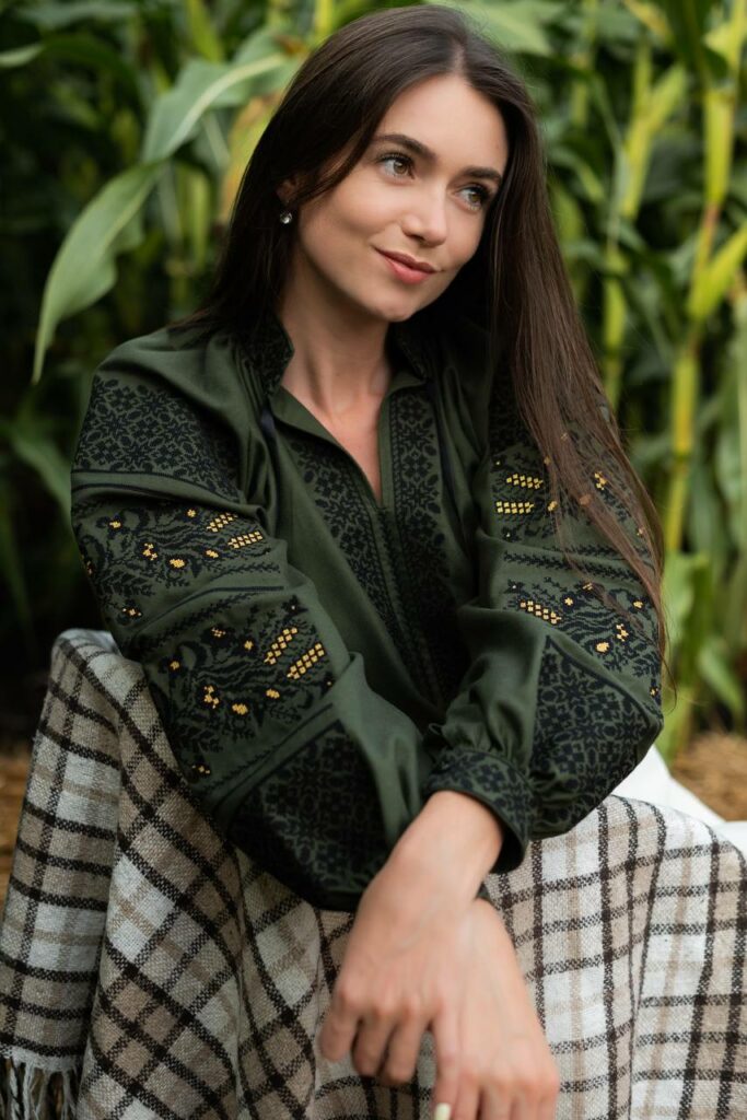 Жіноча вишита сорочка Сокальська (зелена)