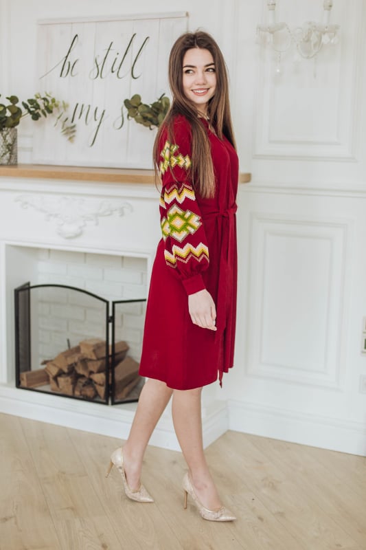 Сукня Христина (червоно-жовта)