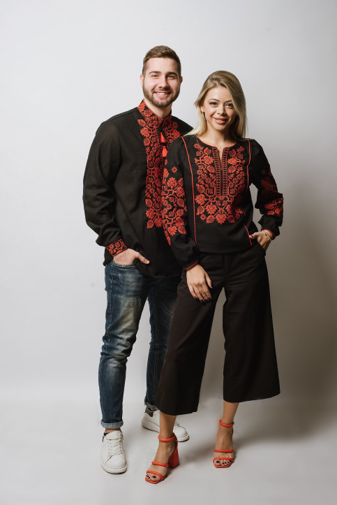 Парний комплект Всеволод та Влада (чорний з червоним)