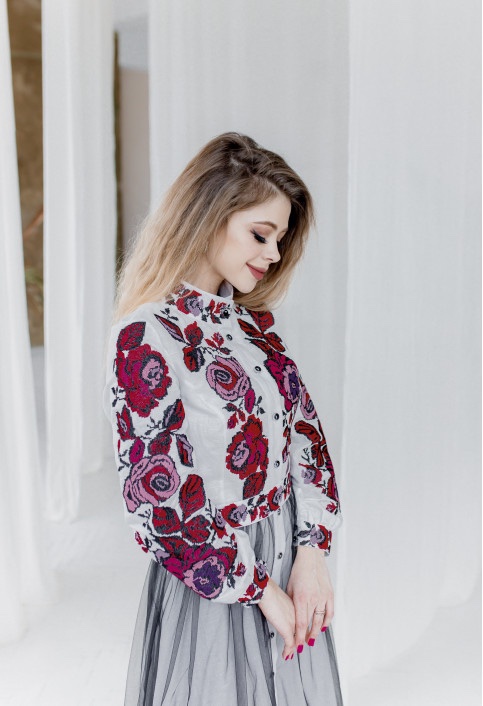 Жіноча сукня Жанета (рожево-червона) hover image