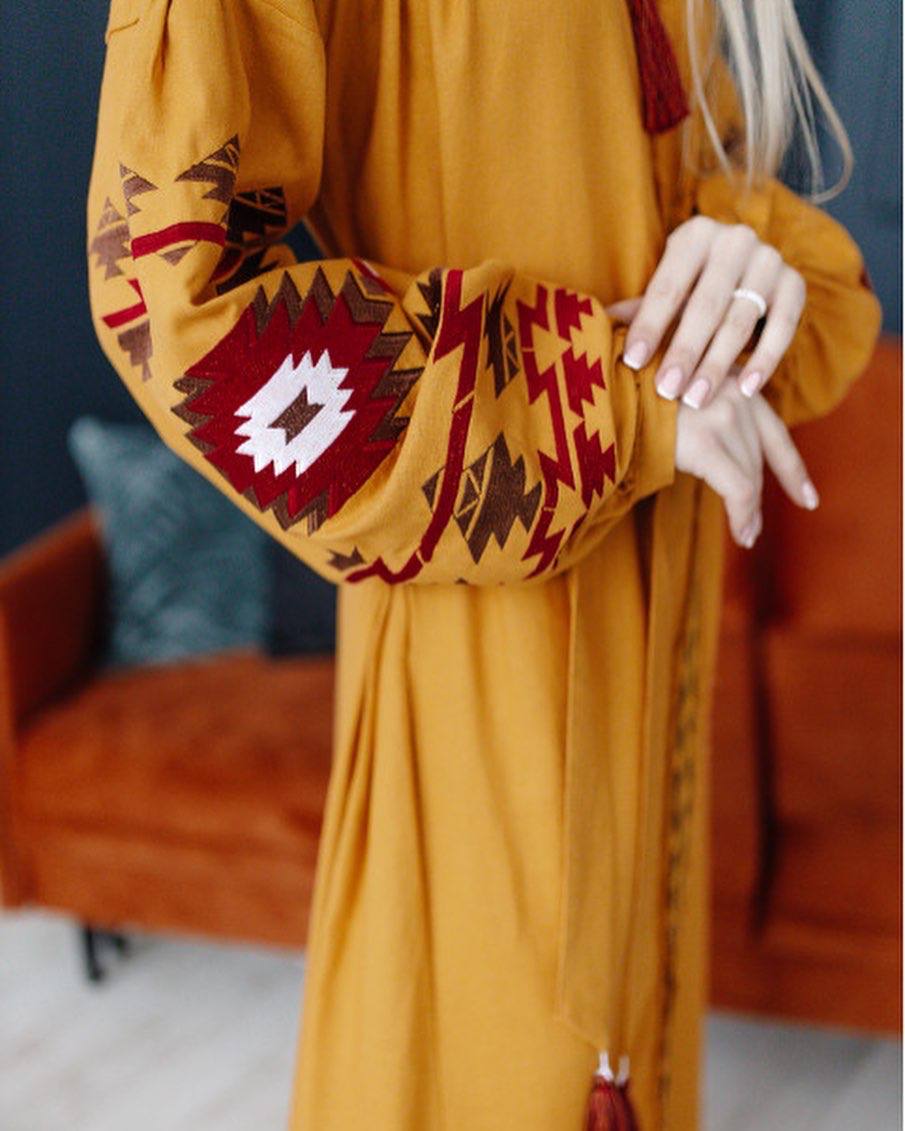 Сукня Калейдоскоп ( гірчична) hover image