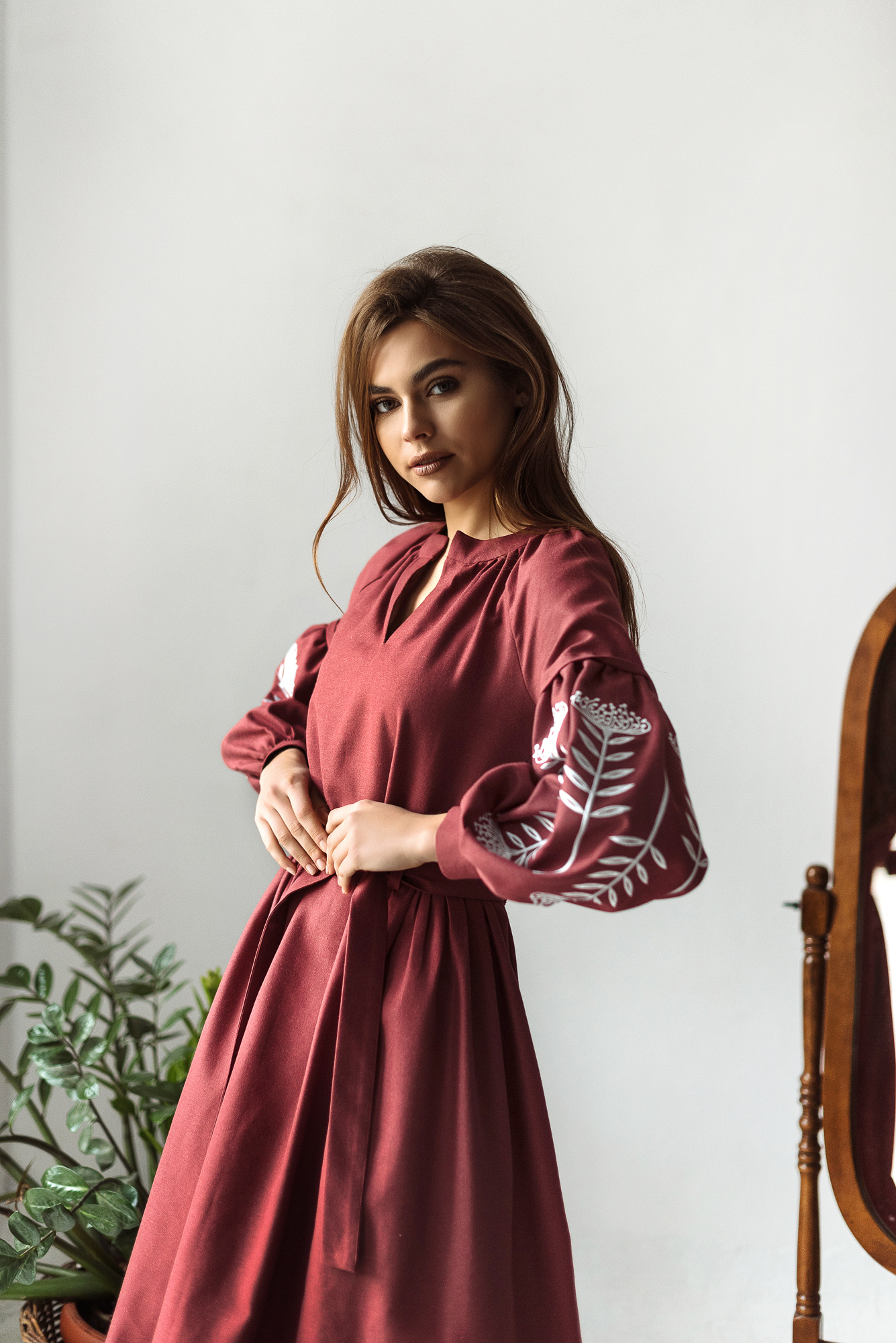 Жіноча сукня Магдалена (бордова)