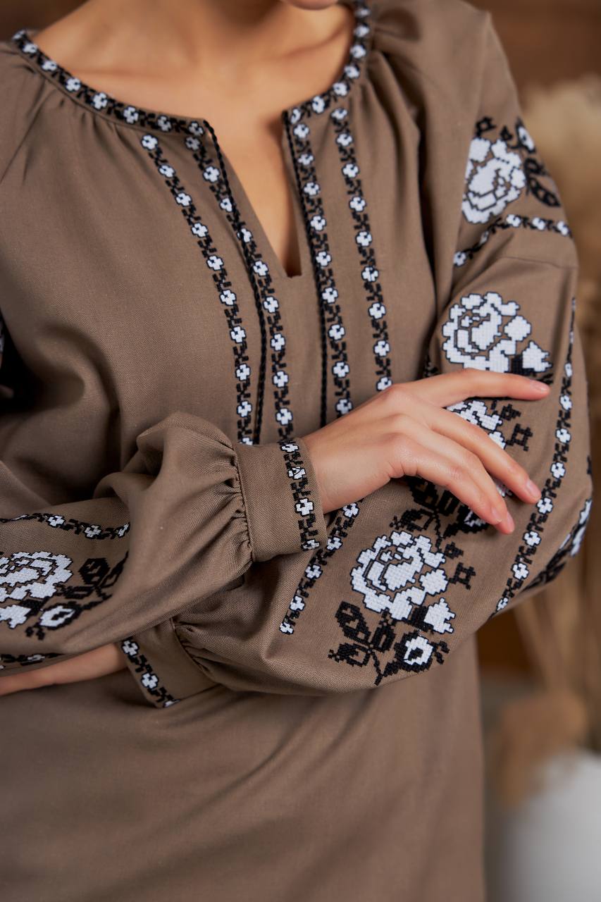 Жіноча вишиванка Барва (мокко) hover image