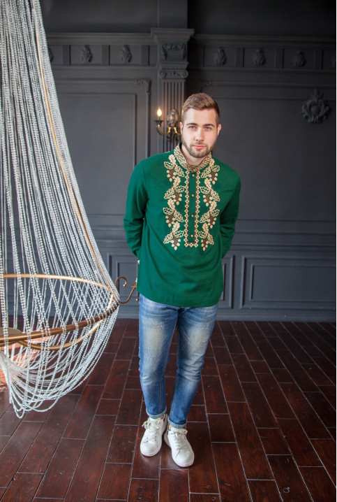 Чоловіча вишиванка Міць (зелена)