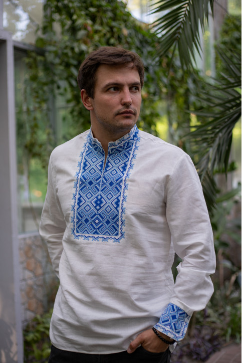 Вишиванка Отаман (біло-синя)