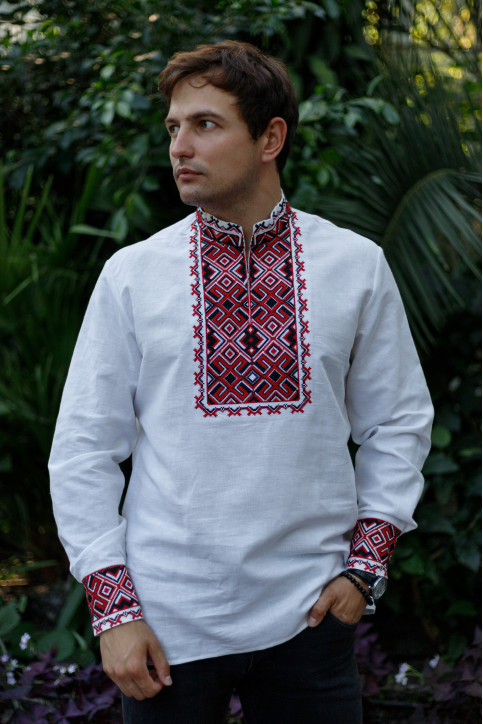 Вишиванка Отаман (біло-червона)