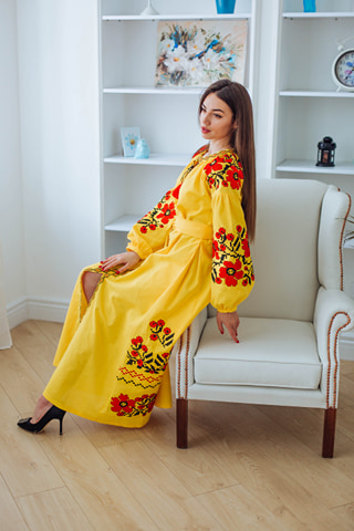 Сукня Паризький букет (жовта)