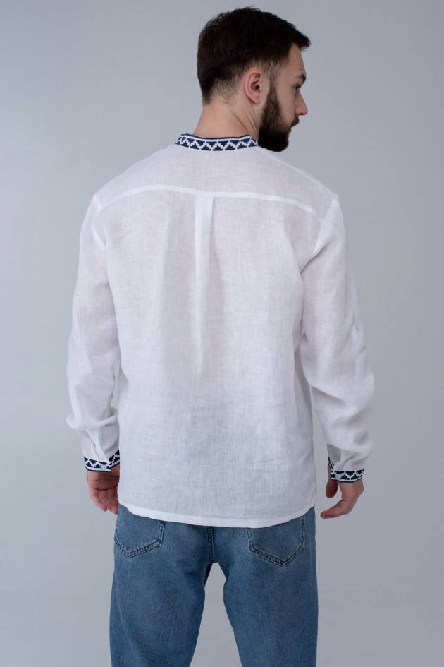 Чоловіча вишита сорочка Синевир (біла) hover image