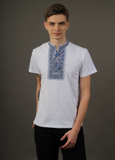 Футболка Традиція (біло-синя)