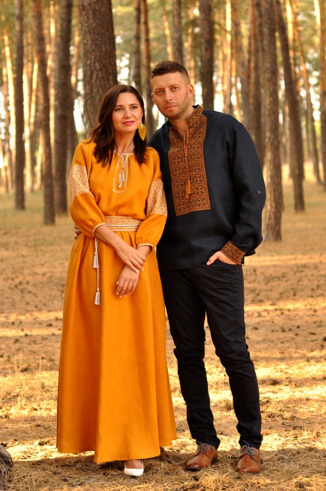 Чоловіча вишиванка Липа (темно-синя)