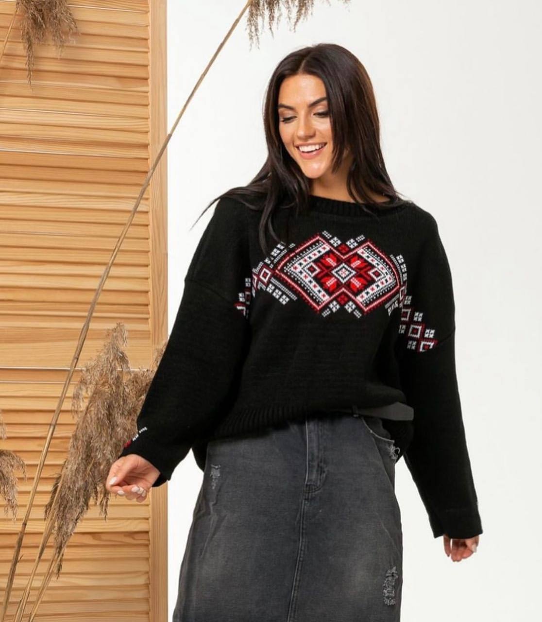 Джемпер Мрія (чорно-червоний) hover image