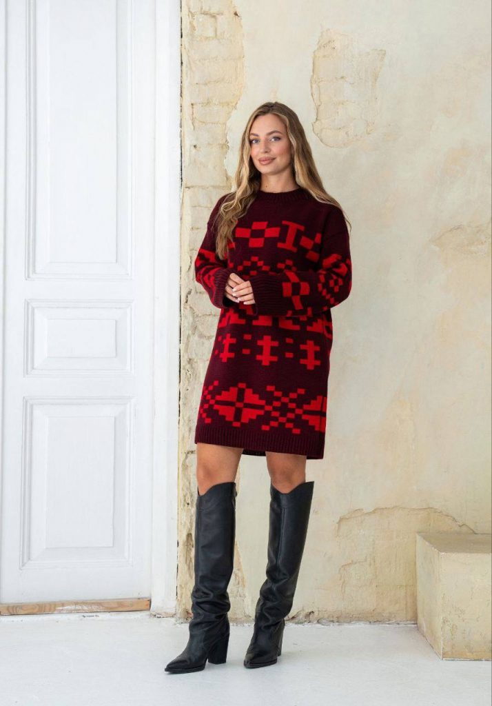 В'язана сукня Марена (бордо)