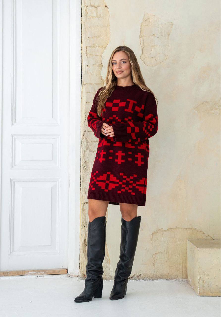 В’язана сукня Марена (бордо)