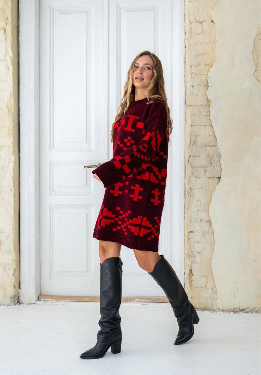 В’язана сукня Марена (бордо)