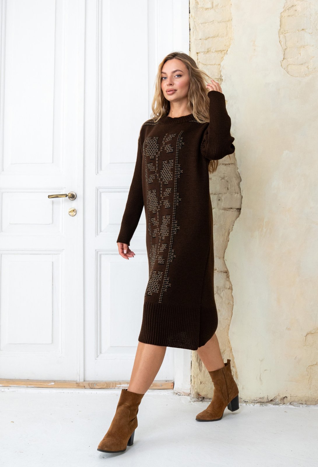 В’язана сукня Гармонія  (шоколадна) hover image