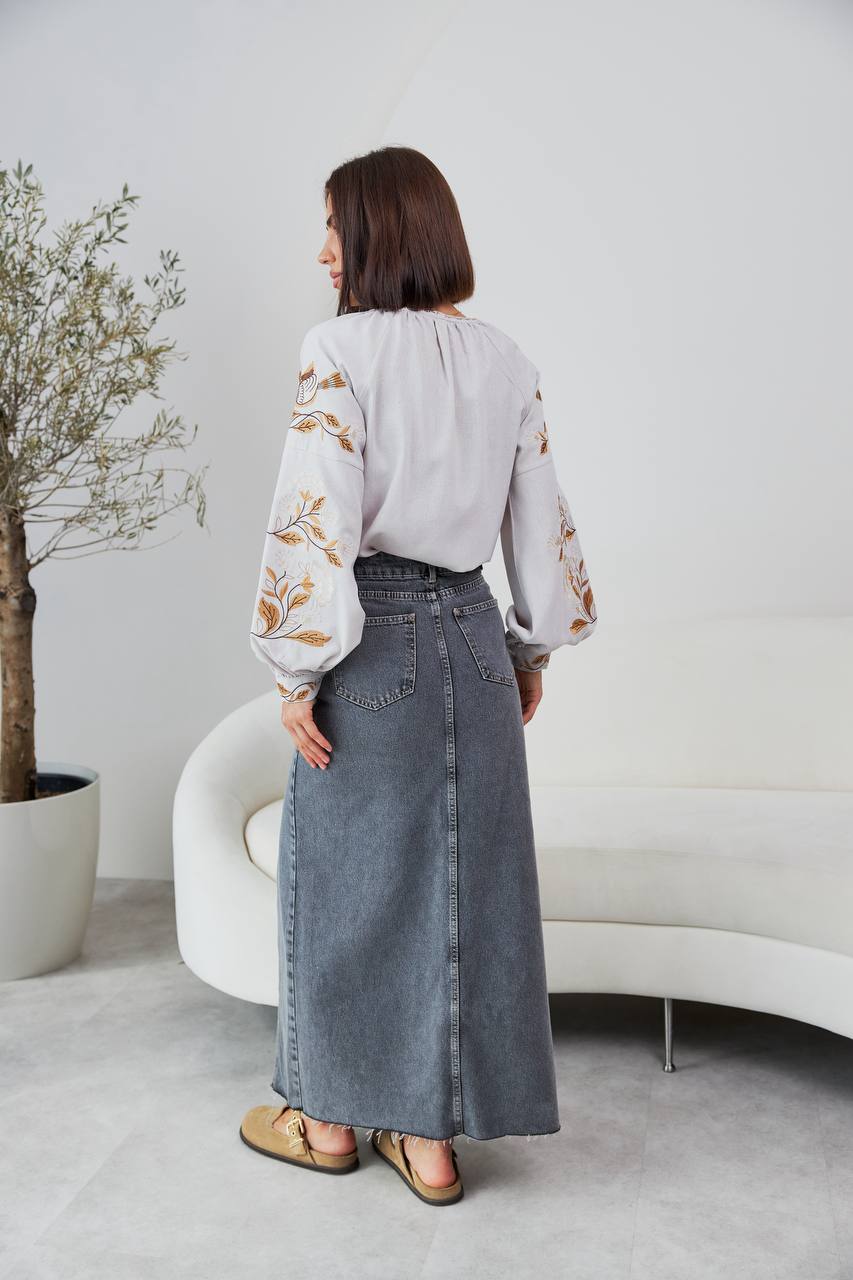 Жіноча вишиванка Дивоцвіт (біла)